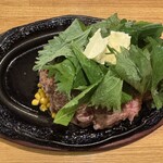 ステーキハウス アパッチ - アパッチステーキ700g ※大葉は店主からのサーヴィス