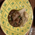 茂幸 - 海老芋、お肉は落花生のソースで