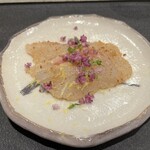 茂幸 - 淡路の鯛、ふりかけてあるのはカラスミかと思いきや鯛の真子！美味しすぎた