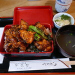 おが和 - 焼鳥重肉増しライス大盛り1400円