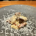 luogo - 和栗　カルナローリ米　パルミジャーノ　生ハムで炊いた和栗のリゾットは絶品