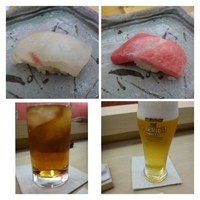 鮨 香坂 - 鯛と中トロ・・鯛は甘みがありますね。中トロは普通でしょうか。 