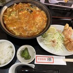 中華料理　蓮 - 酸辣湯麺（サンラータンメン）セット　¥1,340