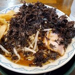 らぁめん優雅 - 背脂ガーリック　メンマ、岩海苔トッピング