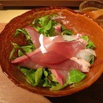 Teshima Ryokan - かつおの刺身は和風カルパッチョで頂きます。
