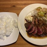 グリルキッチン アポ - APOステーキランチ（ハラミ＋ヘレ・スープ ライス サラダ付）ステーキ200g 2000円