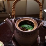 よし町 - 【椀替り】○松茸土瓶蒸し。具は他に穴子、三つ葉