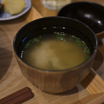 宮崎風土 くわんね - 【親子丼定食＠税込1,800円】味噌汁