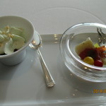 CROWN - 鮪と押し麦のタルタル・生ハムとメロン