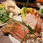 しゃぶ焼 ふくのや - ずわい蟹と海老のしゃぶしゃぶ