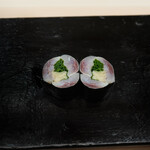 鮨 陸 - 鰯と葱、生姜の巻物