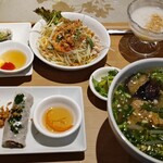 ジャスミンパレス - 豚角にと揚げ茄子のフォーとアボカド生春巻きセット
　蒸し春巻き生春巻き、サラダ、デザート
1580