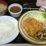 キッチン 南国 - Cしょうが焼き・チキンカツ950円+ハーフカレールー100円