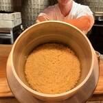 鶏匠 催 - おくどさんで炊いた生姜ご飯