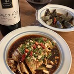 shala - よだれ鶏ハーフ、ピータン特製ソース