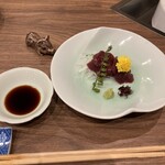 ももんじや - 全くクセの無い鹿肉のお刺身。