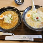 レストラン岩泉 - 龍泉洞黒豚味噌ラーメン（900円）＋牛乳ラーメン　900円