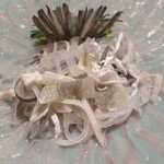 いも膳 - 立派なふぐの薄造り〜ふぐ皮もたっぷり〜量が驚愕だった！こんなにいっぱいふぐを頂いた事はない。幸せだぁ〜❤