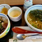 庄屋 - 料理写真:ミニづけ丼セット＝1298円
 (ミニうどん 茶碗蒸し付)