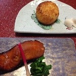 Ryoutei Kamezaki - べんけいめし,鮭の醤油漬け焼き