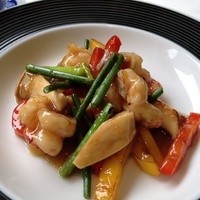 謝朋殿 仙台店 - ランチコースの海老、彩り野菜の柚子胡椒炒め