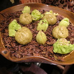 神保町 傳 - 木の芽味噌焼き、筍、独活、赤蒟蒻、蓬麩、蕗味噌パン2