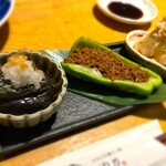 水炊き吟醸もつ鍋 由乃 - お通しもヨシ