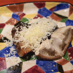 食堂こなん - 羅臼鰤の粕漬けと原木椎茸の栗粉掛け