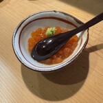 東寿し - 初いくら、出汁漬けで薄味に柚、最高
