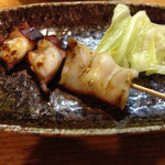 Izakaya Nakatsu - タコの串焼きです。新鮮なので、焼いても柔らかくて美味しかったです。