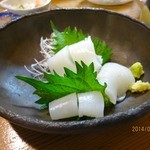 旬魚たつみ - 白いか(下足天麩羅付き、1200円)