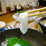 旬魚たつみ - 白いか(下足天麩羅付き、1200円)