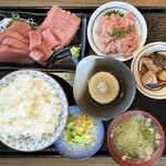 まんえい食堂 - キハダマグロ刺身御膳
