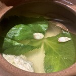 渓流荘しおり絵 - 松茸と鶏つみれの土瓶蒸し