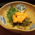 おきらく和食家魚 - ウニと海ぶどうの酢の物