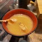 鮨ざこや - ボタンエビの味噌汁