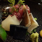 日本料理 たかむら - お造り（とりがい、他）