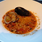 イタリアンダイニング ケシキ - フレーゴラパスタ ムール貝とアサリのオレンジ風味