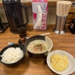 老虎苑 - かす汁定食@550円とスクランブル玉子@200円／362