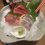 ろばた焼あかちょうちん - 刺身三点盛り