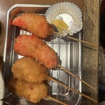ろばた焼あかちょうちん - 豚ロースと紅生姜の串カツ