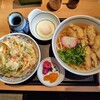 ウエストうどん - かき揚げ丼のセット、ごぼう天追加
