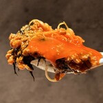 炭焼 おかげさん - 鶏そぼろ丼卵黄醤油漬け