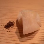 鮨処 つく田 - タイラギの低温蒸　藻塩で