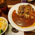すき家 - やわらかチキンカレー＋サラダ