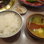 Yakinikuya Musashi - ライスセット（ご飯に玉子スープ、税抜き４５０円）