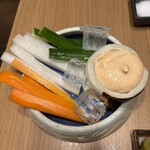 串かつ 澪音 - スティック野菜めんたいマヨ