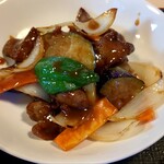 藤乃屋 - レバーと茄子の甘味味噌炒め