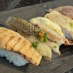 南房総 やまと寿司 - 炙り5貫は安定の味