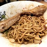 豚骨まぜそば KOZOU+ - 混ぜ混ぜ完了